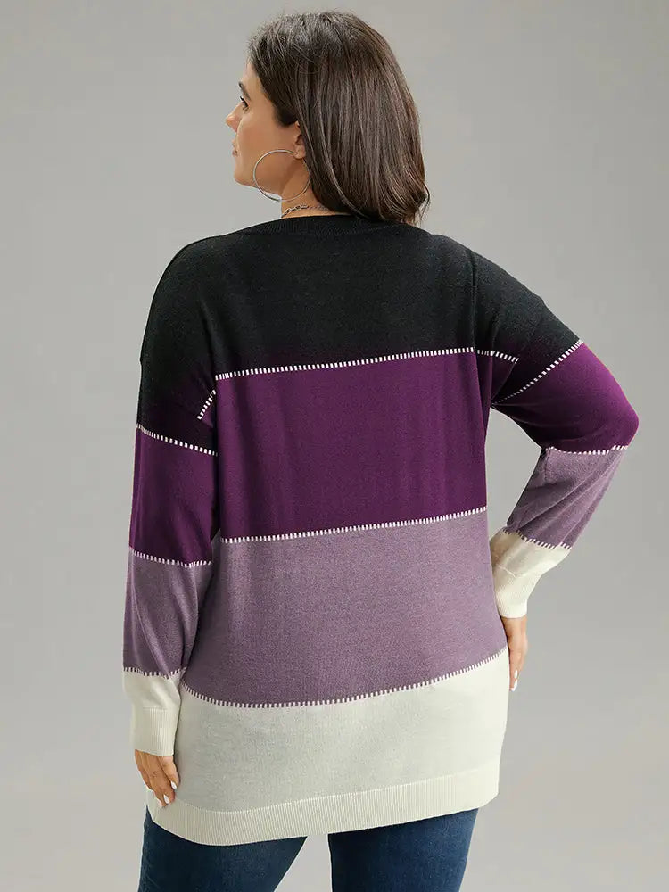 Supersoft Essentials Colorblock Contrast Round Neck Pullover