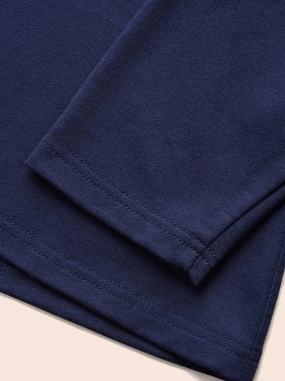 Plain Wrap Hem Turtleneck Sweatshirt