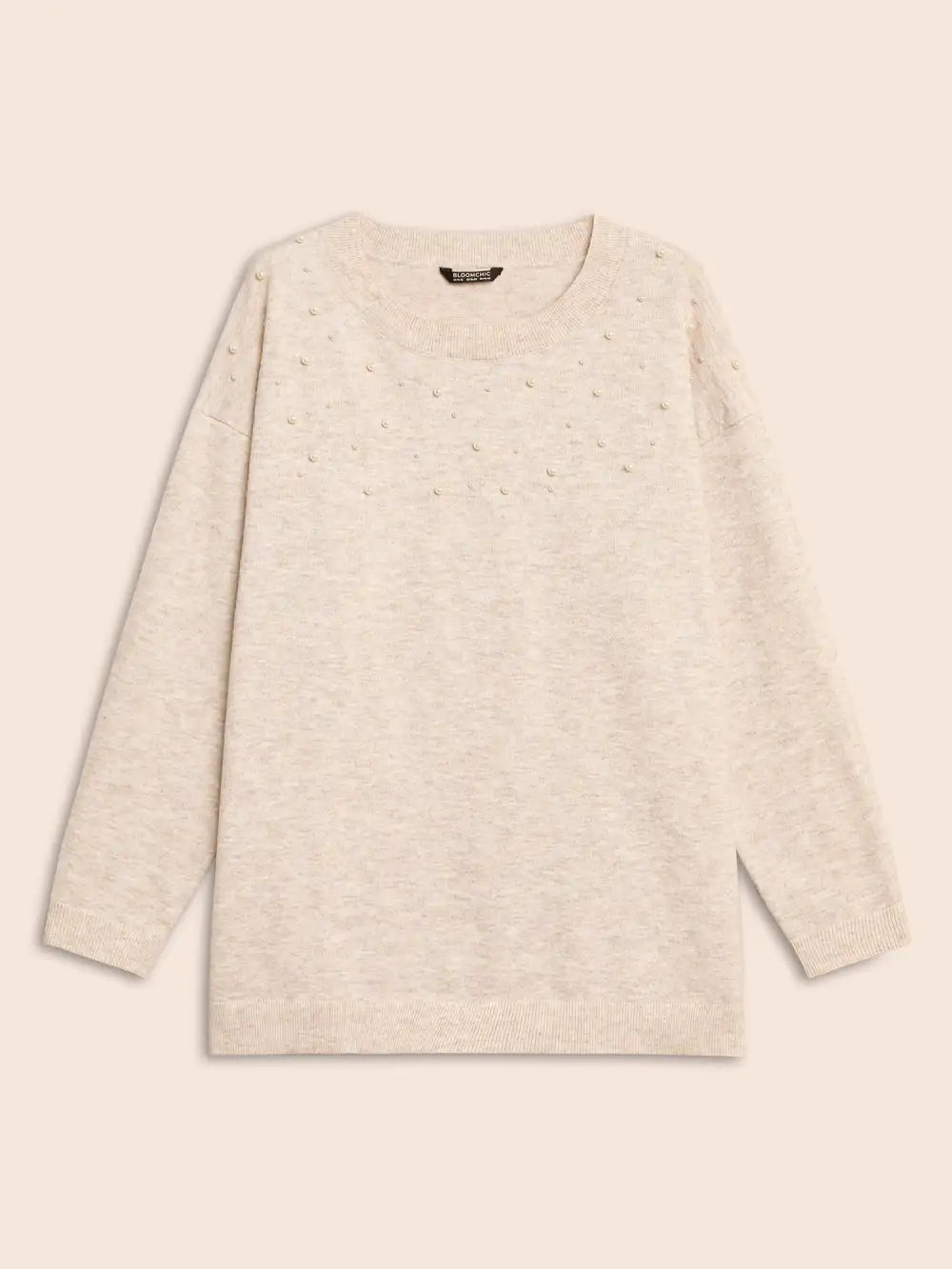 Round Neck Pearl Beaded Pullover
