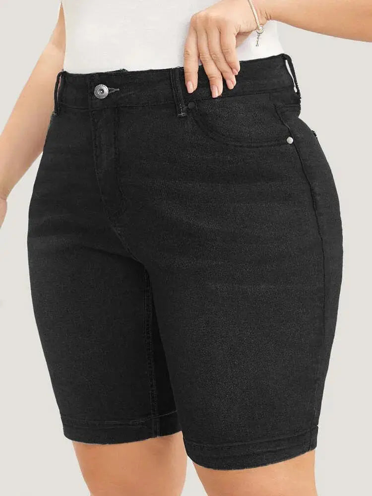 4 Pack Very Stretchy High Rise Dark Wash Denim Shorts