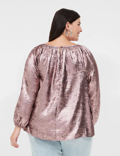 Swing Satin Boatneck Blouse