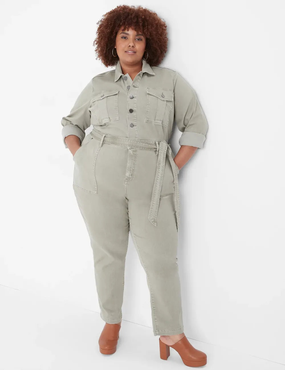 Denim Straight Leg Jumpsuit