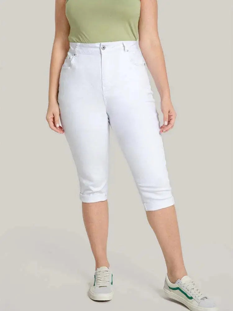5 Packs-Very Stretchy High Rise Dark Wash Cropped Jeans