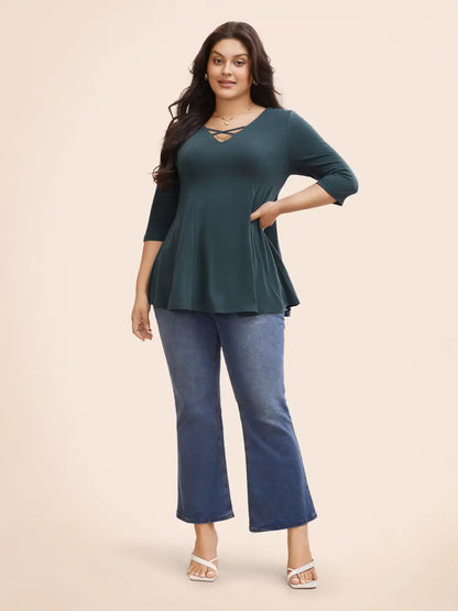 Supersoft Essentials Cross Straps Pleated T-Shirt