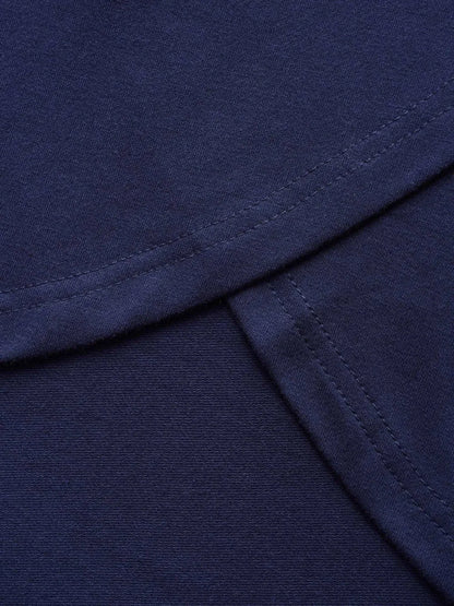 Plain Wrap Hem Turtleneck Sweatshirt