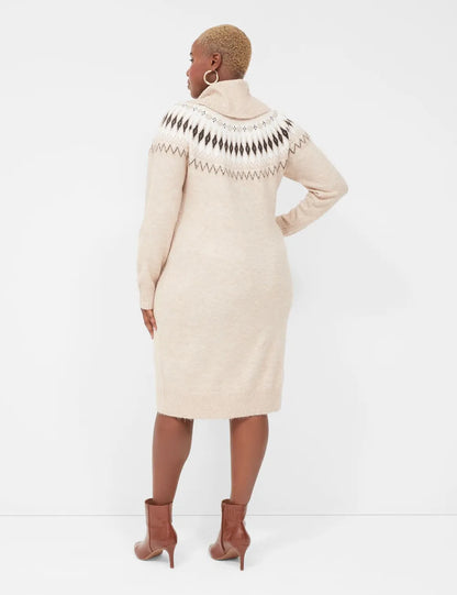 Lurex Fair Isle Sweater Dress