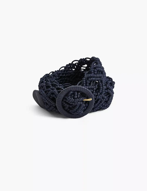 Faux-Leather Macrame Belt