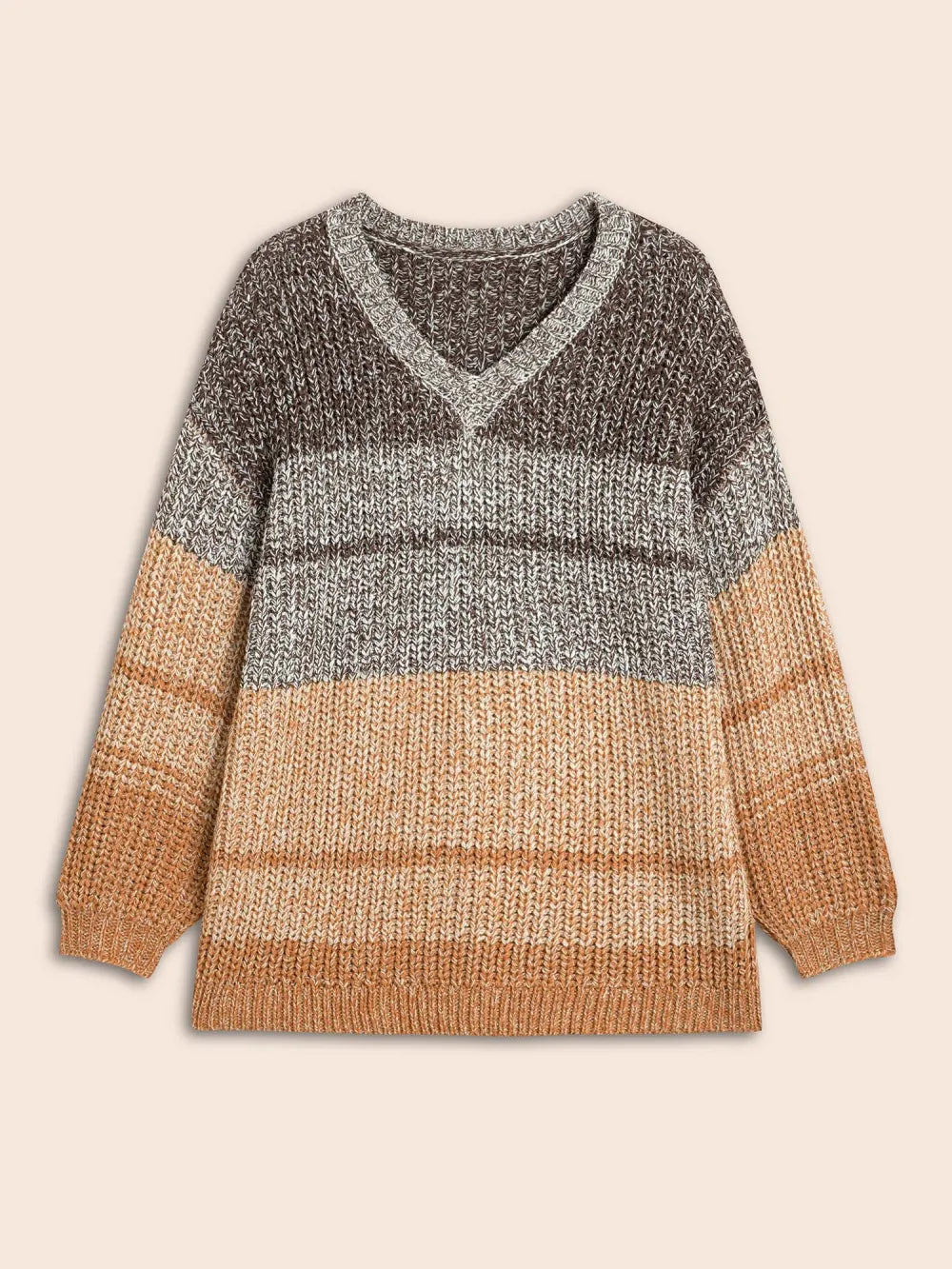 Colorblock Contrast Puff Sleeve Pullover
