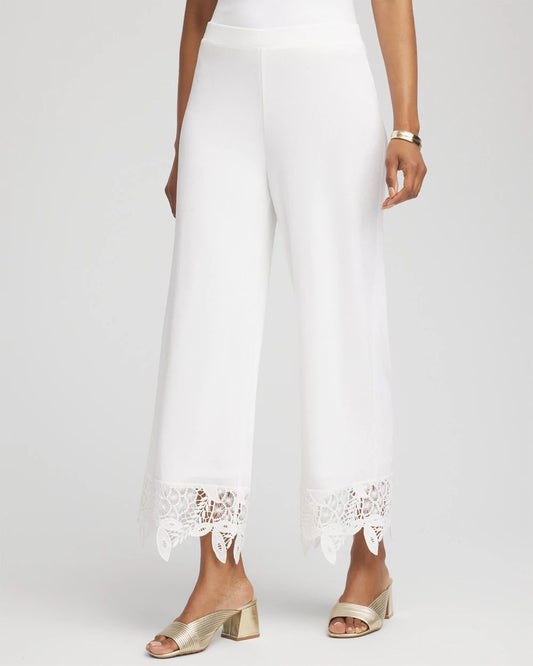 TravelersTM Crochet-Lace Cropped Pants