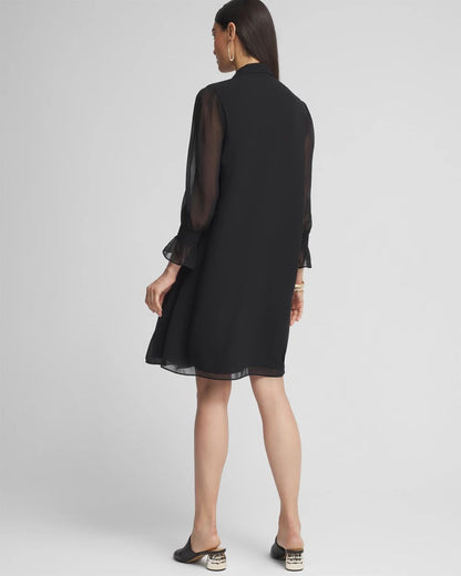 Ruffle Front Shirt Dress