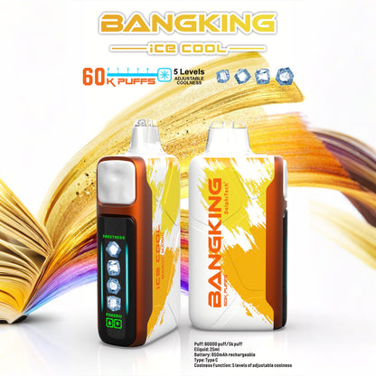 Bang King Ice Cool 60000 60K Puffs Original Adjustable Ice level LED Display Disposable Vape