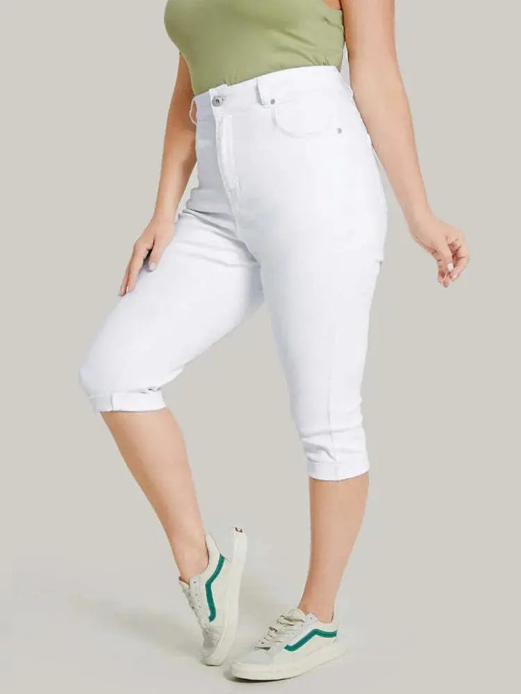 5 Packs-Very Stretchy High Rise Dark Wash Cropped Jeans