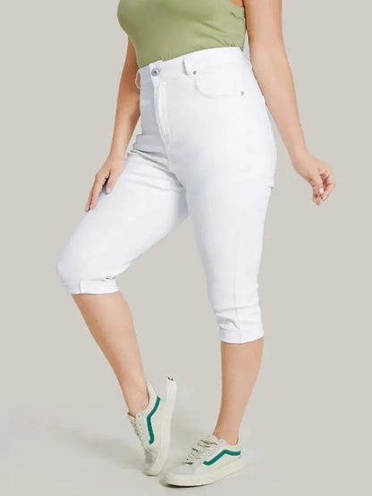 5 Packs-Very Stretchy High Rise Dark Wash Cropped Jeans