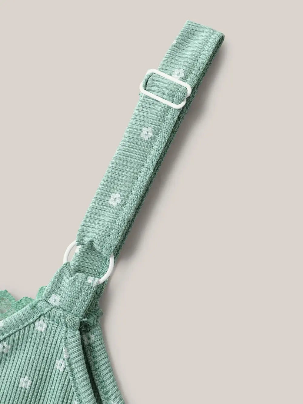 Lace Neck Polka Dots Textured Loungewear