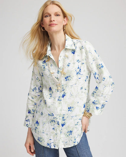 No IronTM Floral Linen Shirt