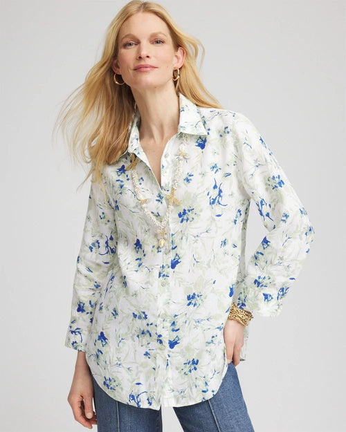 No IronTM Floral Linen Shirt
