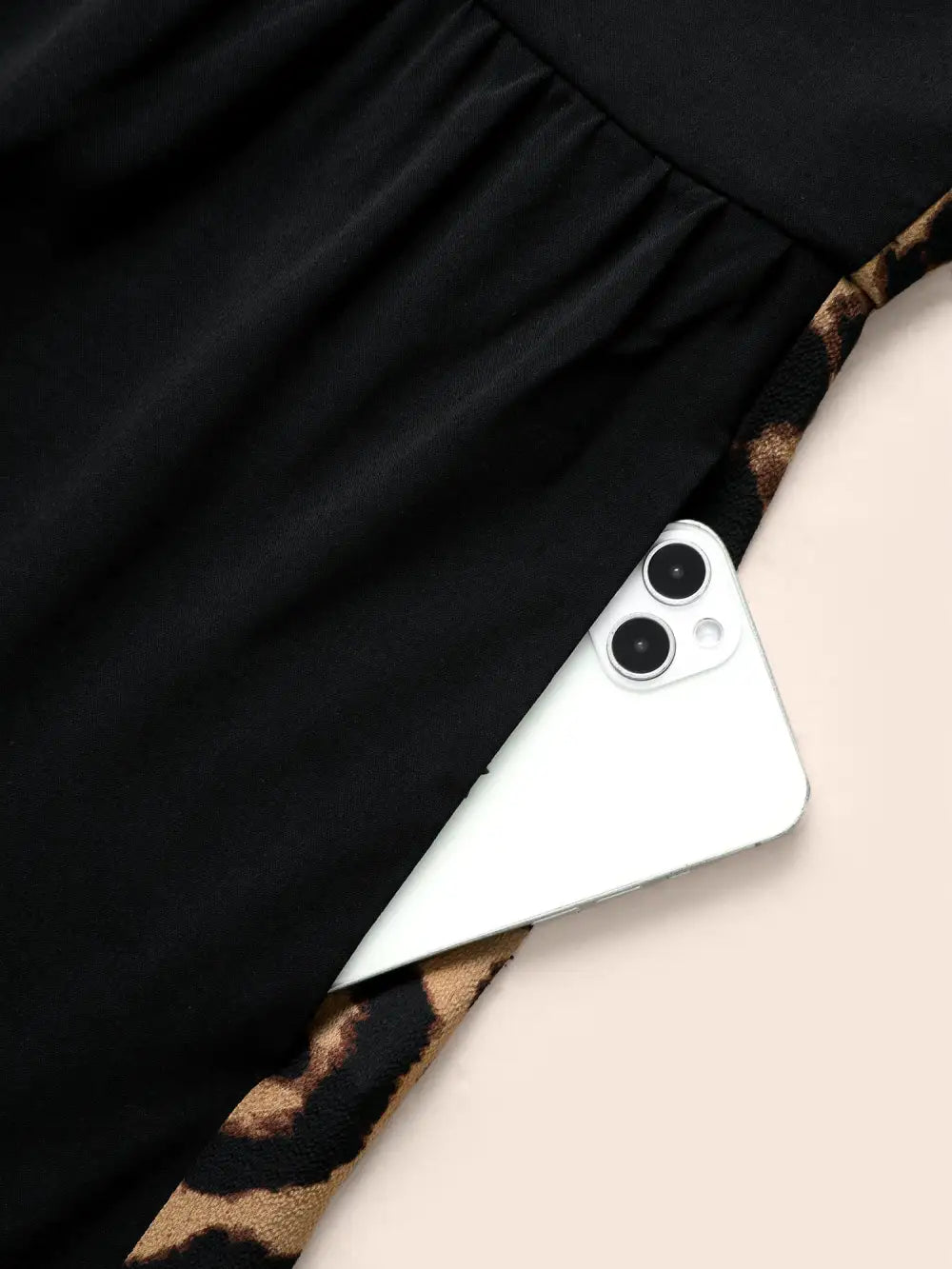 Leopard Print Patchwork Sleeveless Jumpsuit