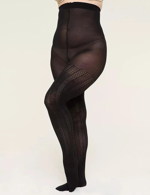 Cable Knit Pattern Tights