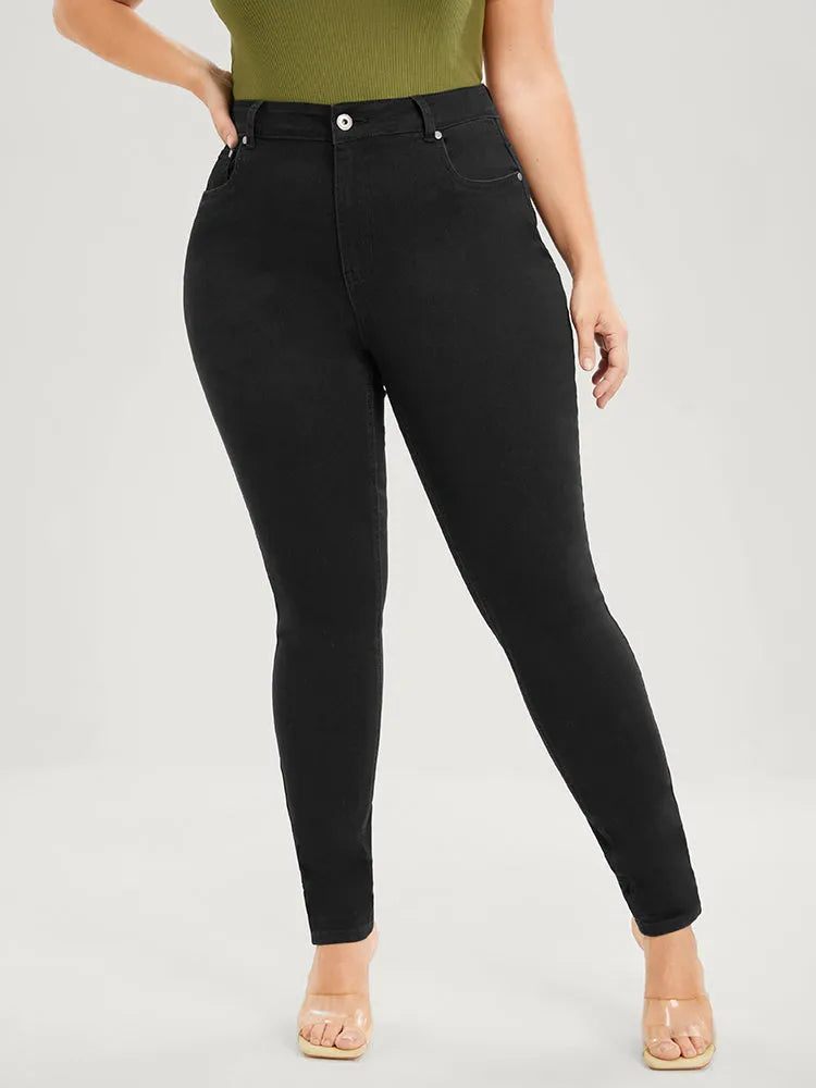 Skinny Very Stretchy High Rise Black Wash Sculpt Waist Jeans