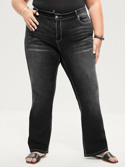 Bootcut Very Stretchy Mid Rise Medium Wash Sculpt Waist Jeans