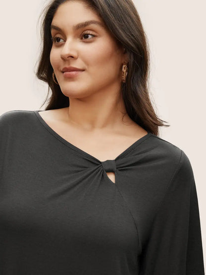 Supersoft Essentials Twist Front Asymmetrical Neck T-Shirt