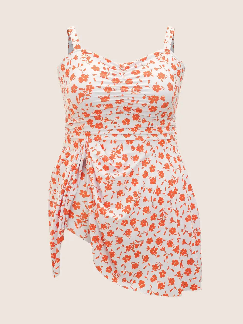 Ditsy Floral Ruched A Line Empire Waist Swim Dress