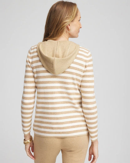 Zenergy® Luxe Striped Hooded Cardigan