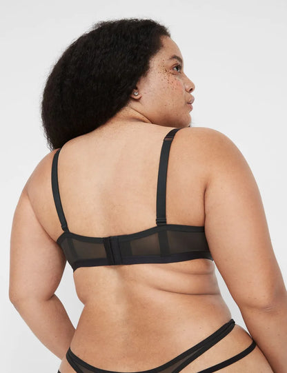 Metallic Strappy Unlined Demi Bra