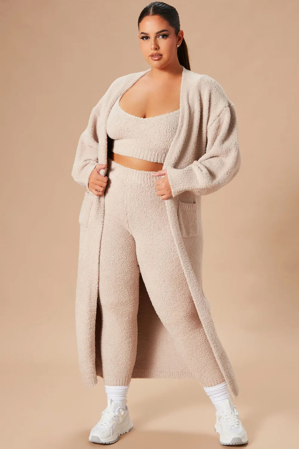 Living In It 3 Piece Legging Set - Taupe