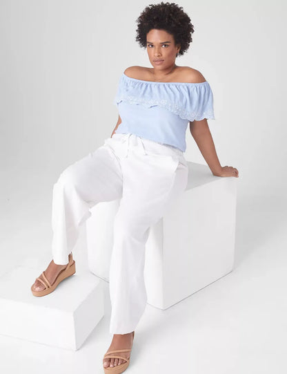 Swing Off-The-Shoulder Embroidered Top