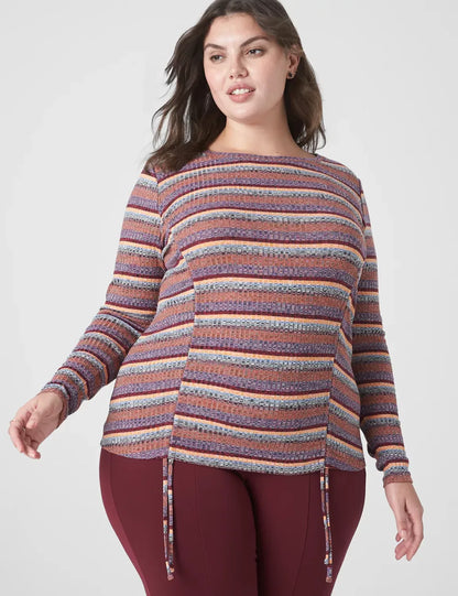 Fitted Crop Adjustable Drawcord-Detail Tee
