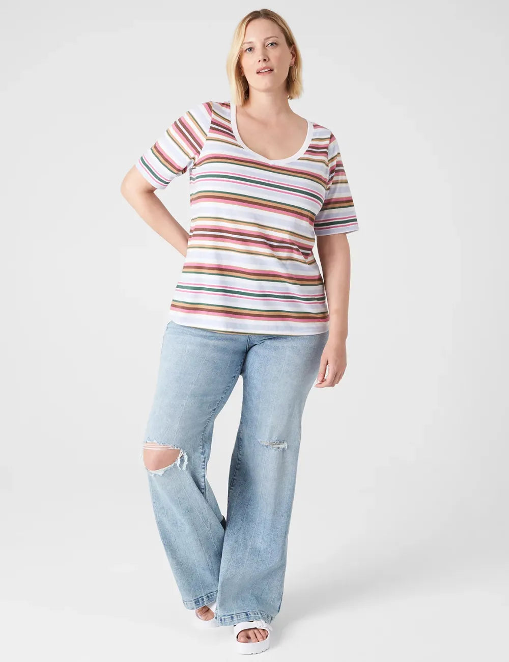 Modern Perfect Sleeve V-Neck Tee