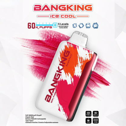 Bang King Ice Cool 60000 60K Puffs Original Adjustable Ice level LED Display Disposable Vape