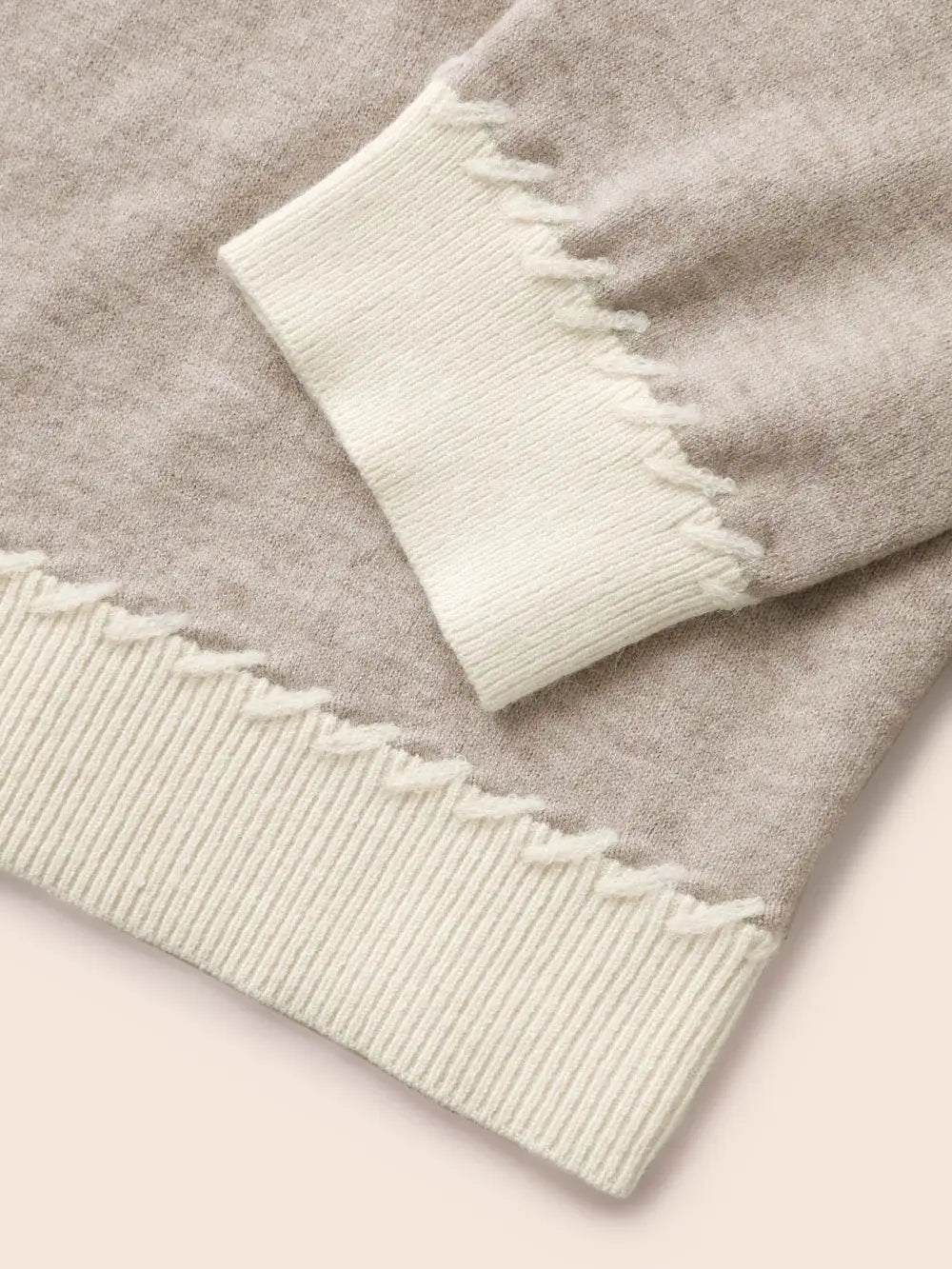 Supersoft Essentials V Neck Contrast Crochet Pullover