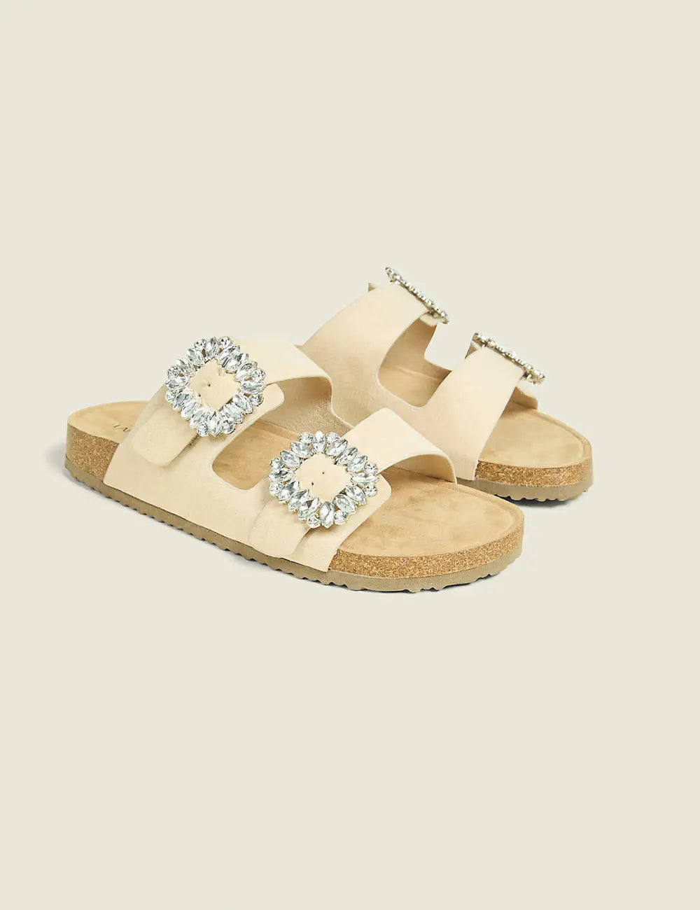 Dream Cloud Faux-Suede Embellished Slip-On Sandal