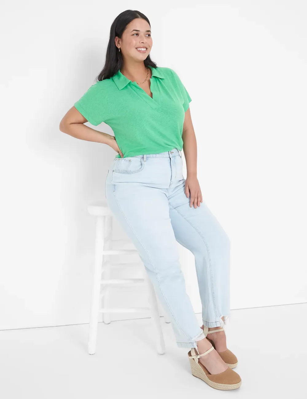 Linen Polo Top