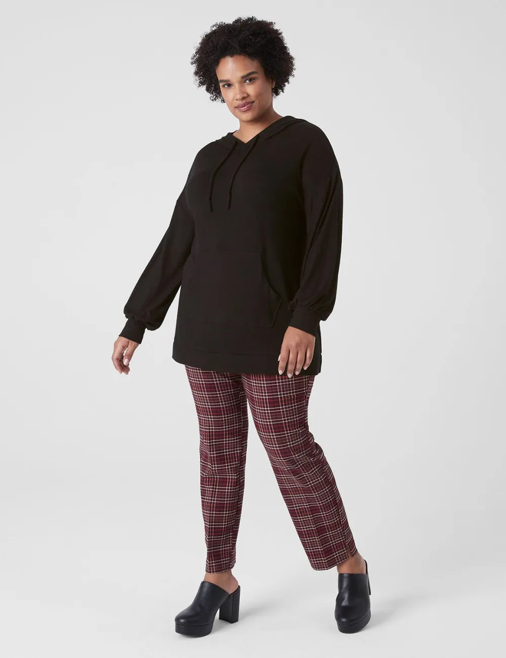 Relaxed Blouson-Sleeve Hacci Hoodie