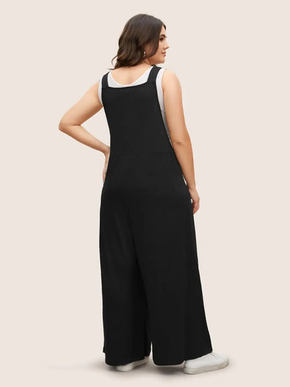 Supersoft Essentials Solid Pleated Pocket Jumpsuit