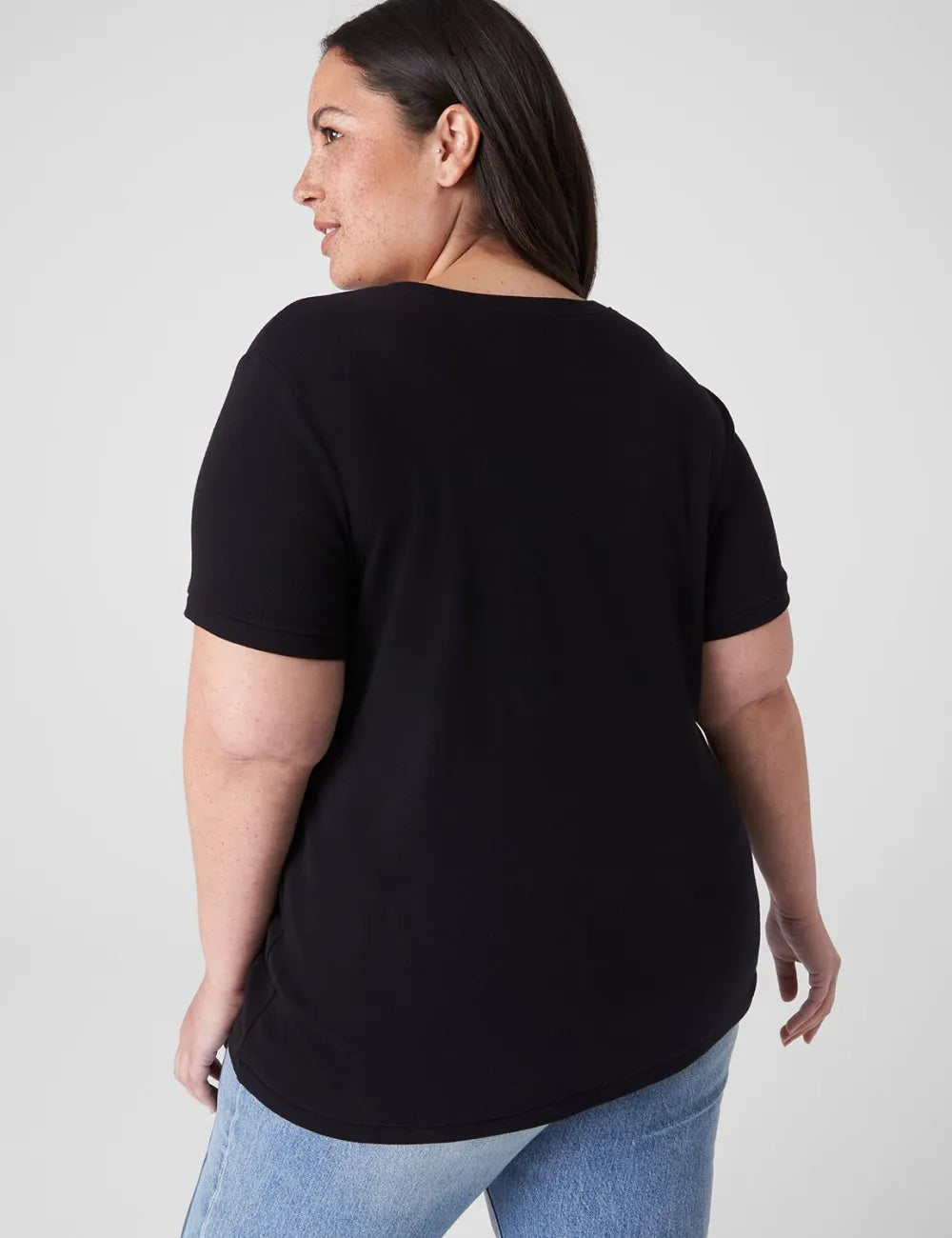 Crew-Neck Ribbed Layering Tee