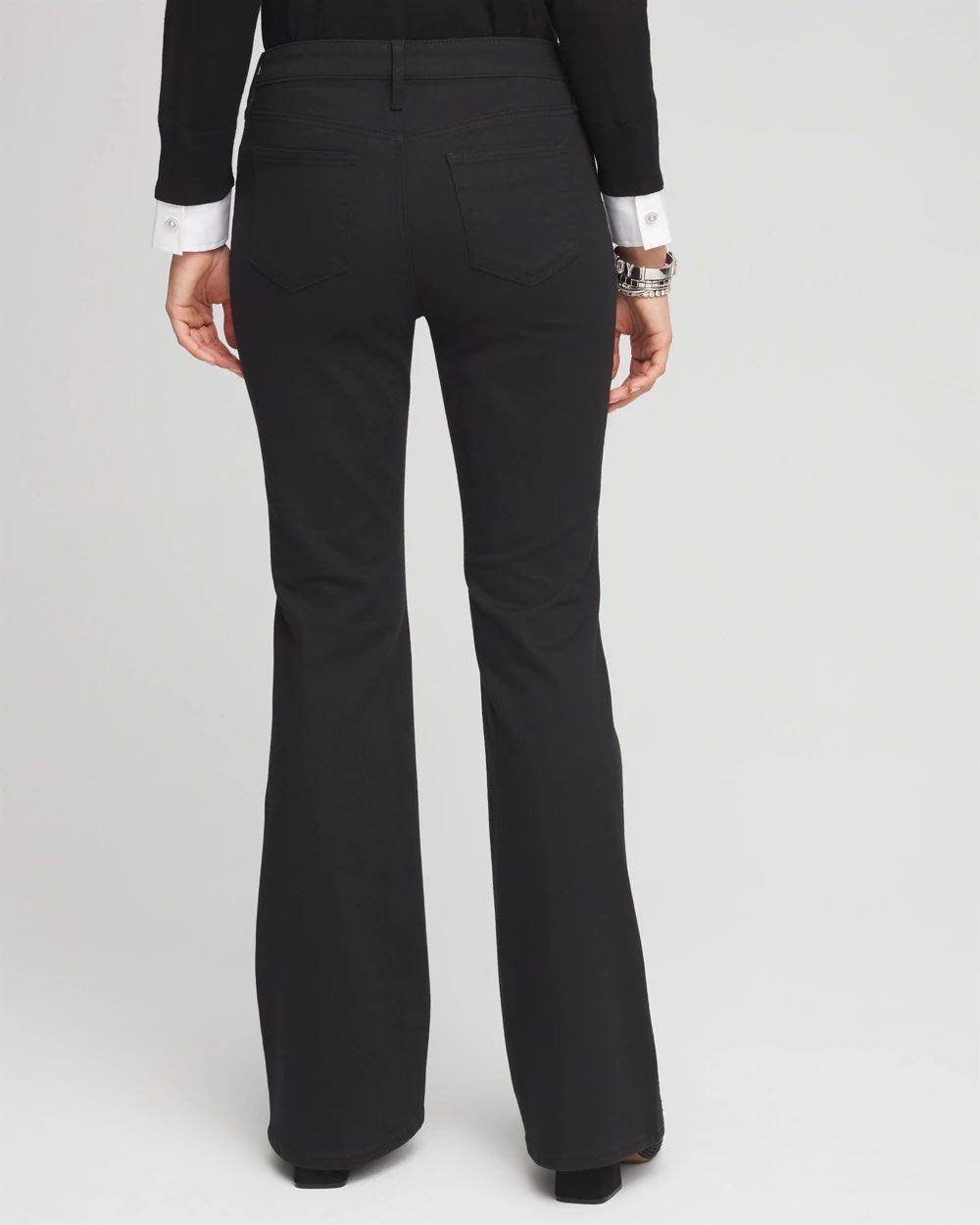 Petite Girlfriend Embellished Flare Jeans