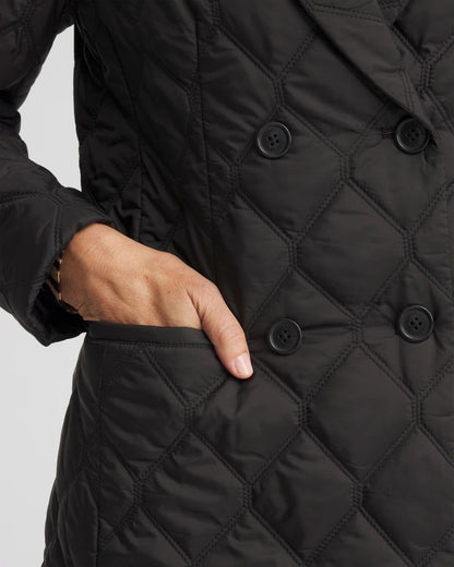 Nylon Quilted Double Breasted Blazer