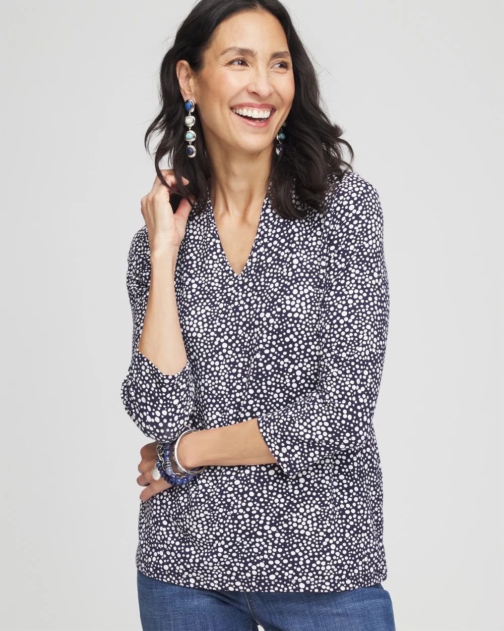 Touch of CoolTM Solid V-Neck Top