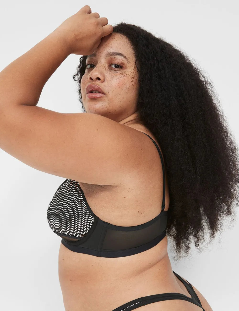 Metallic Strappy Unlined Demi Bra