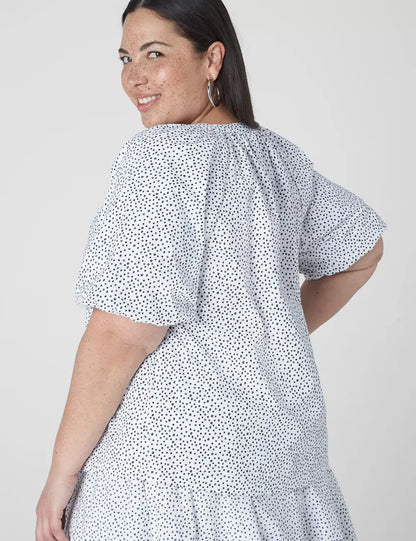 Short-Sleeve Split-Neck Top