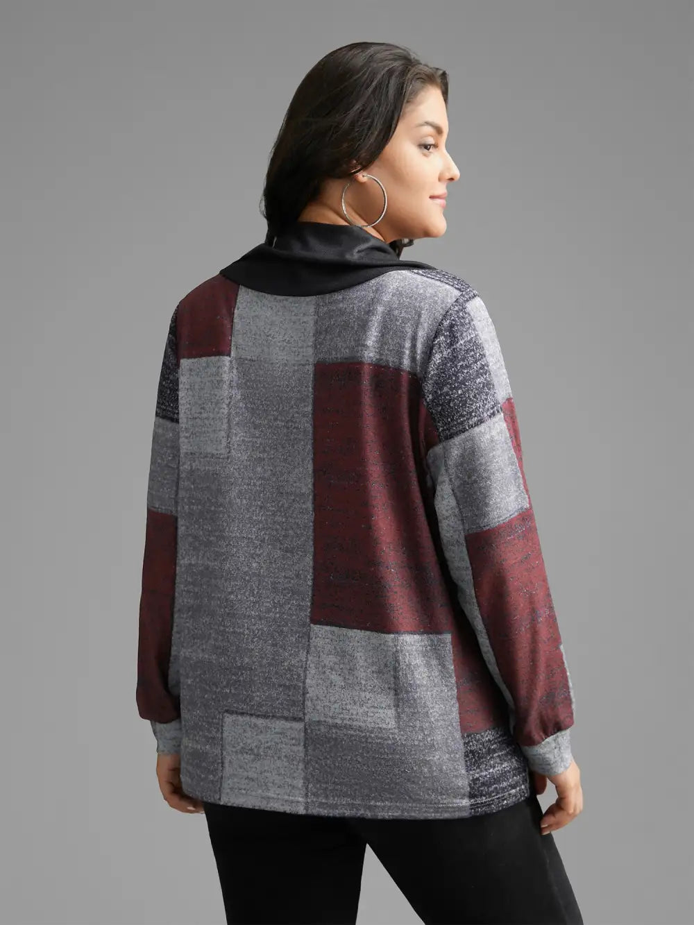Asymmetrical Colorblock Button Detail Pleated T-Shirt