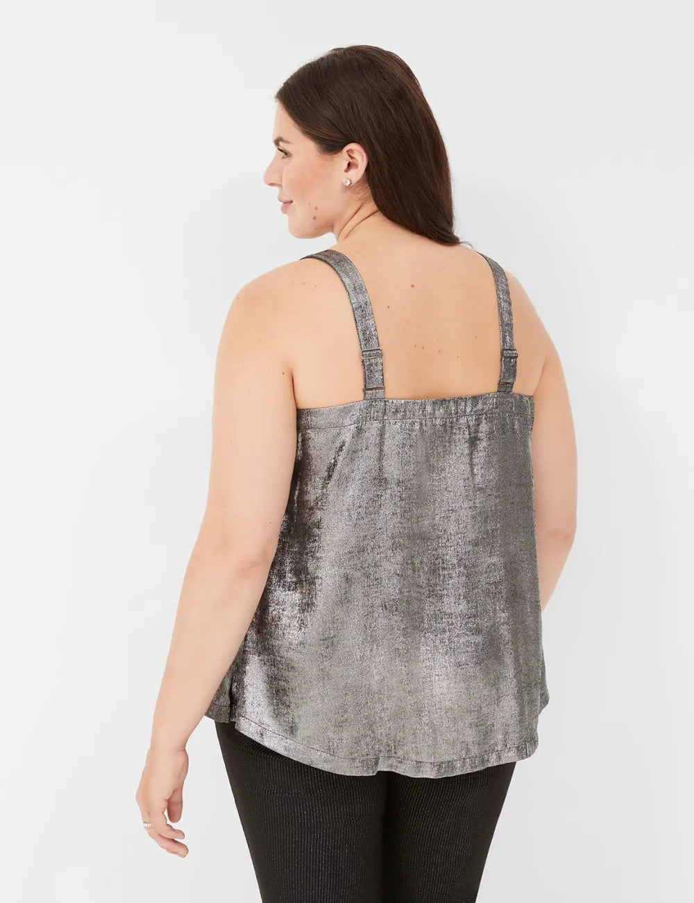 Relaxed V-Neck Satin Slip Cami