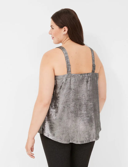 Relaxed V-Neck Satin Slip Cami
