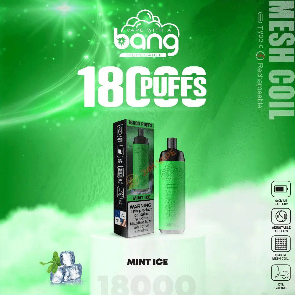 Bang Crown Bar 18000 Puffs 0% 2% 3% 5% Nicotine Leather Disposable Vape Pen