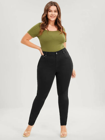 Skinny Very Stretchy High Rise Black Wash Sculpt Waist Jeans