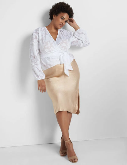 Classic Crop Sheer Full-Wrap Top